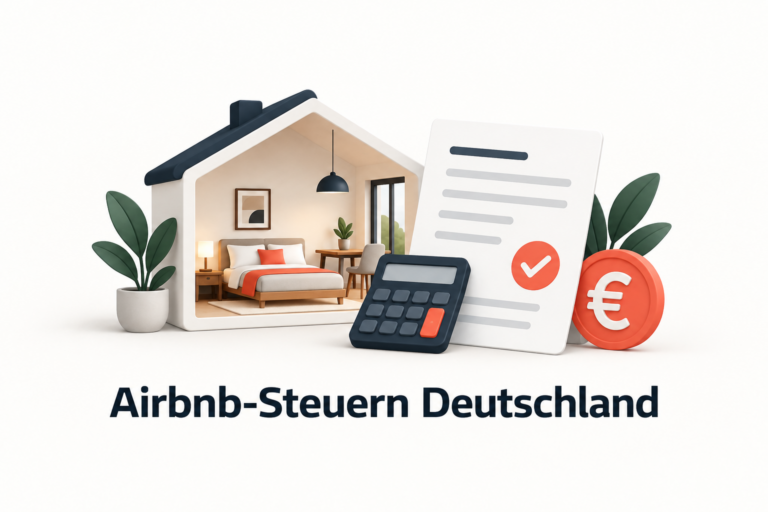 Airbnb Einnahmen versteuern, Ferienwohnung Steuern, Airbnb Kleinunternehmerregelung, Airbnb Umsatzsteuer, Airbnb Reverse Charge, DAC7 Airbnb, Anlage V-FeWo